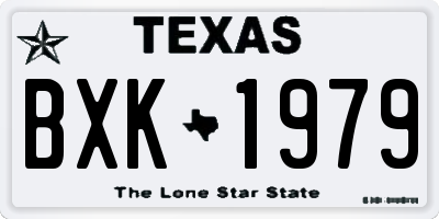 TX license plate BXK1979