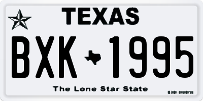 TX license plate BXK1995