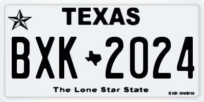 TX license plate BXK2024