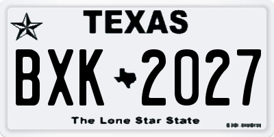 TX license plate BXK2027