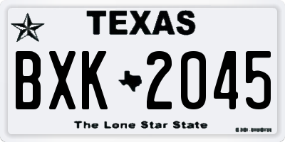 TX license plate BXK2045