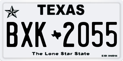 TX license plate BXK2055