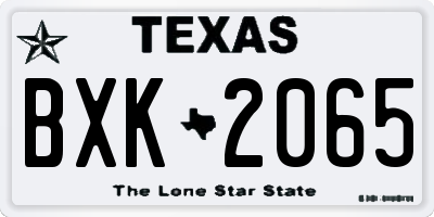 TX license plate BXK2065