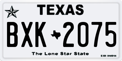 TX license plate BXK2075