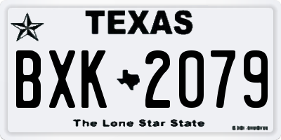TX license plate BXK2079
