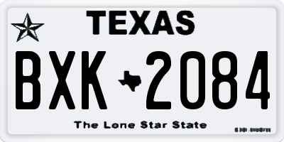 TX license plate BXK2084