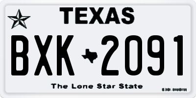 TX license plate BXK2091
