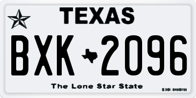 TX license plate BXK2096