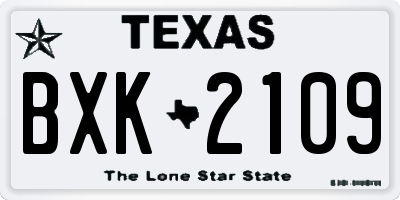 TX license plate BXK2109