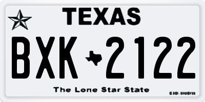 TX license plate BXK2122