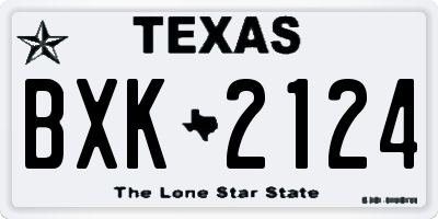 TX license plate BXK2124