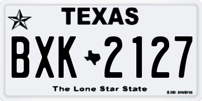 TX license plate BXK2127