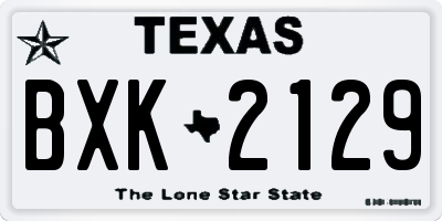 TX license plate BXK2129