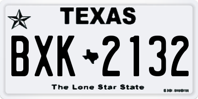 TX license plate BXK2132