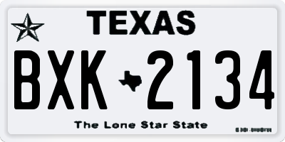 TX license plate BXK2134