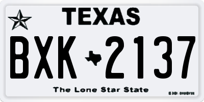 TX license plate BXK2137