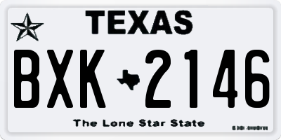 TX license plate BXK2146