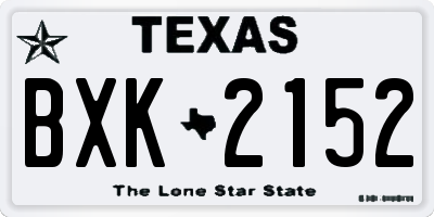 TX license plate BXK2152