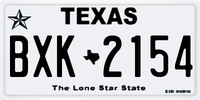 TX license plate BXK2154