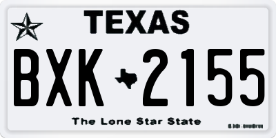 TX license plate BXK2155