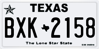 TX license plate BXK2158