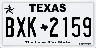 TX license plate BXK2159