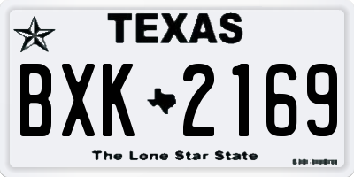 TX license plate BXK2169