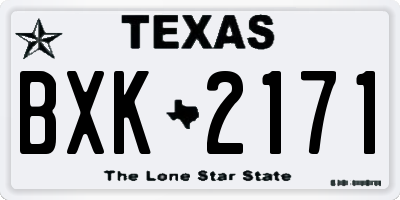 TX license plate BXK2171