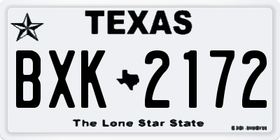 TX license plate BXK2172