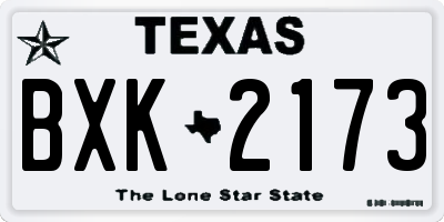 TX license plate BXK2173