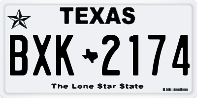 TX license plate BXK2174