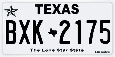 TX license plate BXK2175