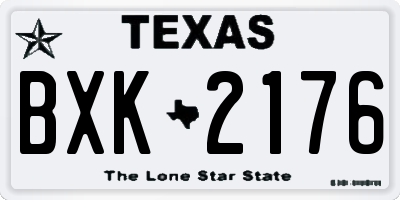 TX license plate BXK2176
