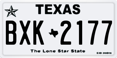 TX license plate BXK2177