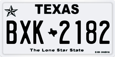 TX license plate BXK2182