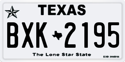 TX license plate BXK2195