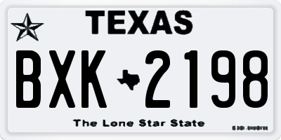 TX license plate BXK2198