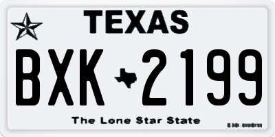 TX license plate BXK2199