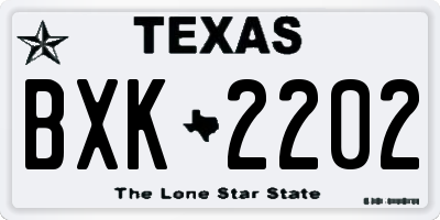 TX license plate BXK2202