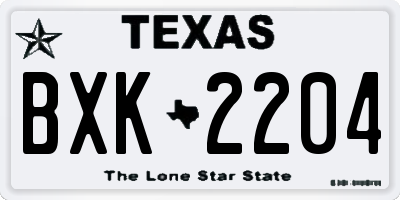 TX license plate BXK2204