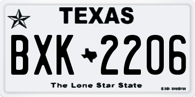 TX license plate BXK2206