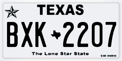 TX license plate BXK2207
