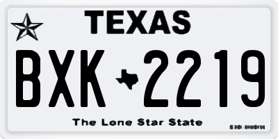 TX license plate BXK2219