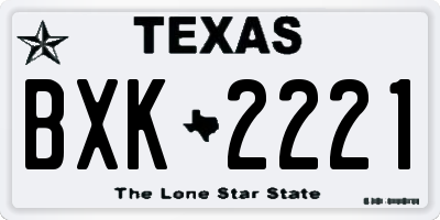 TX license plate BXK2221