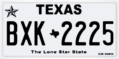 TX license plate BXK2225