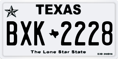 TX license plate BXK2228