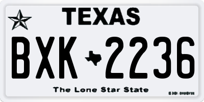 TX license plate BXK2236