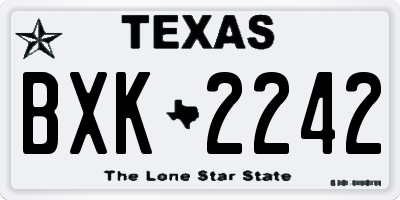 TX license plate BXK2242