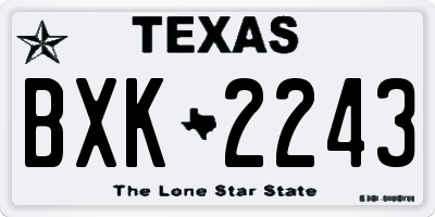 TX license plate BXK2243