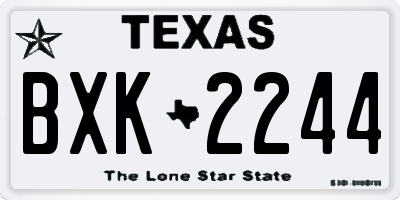 TX license plate BXK2244